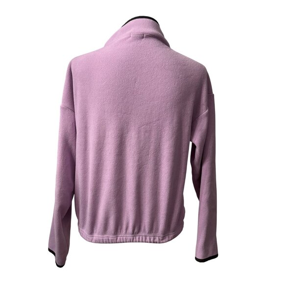 Lavender Fleece Quarter-Zip Pullover Sweatshirt W/ Kangaroo Pocket JuniorWomenL - Picture 3 of 12